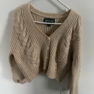 American Eagle Outfitters Cream Cable Knit Cardigan